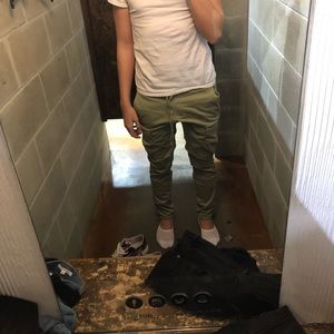 Pacsun Olive Skinny Fit Cargo Joggers